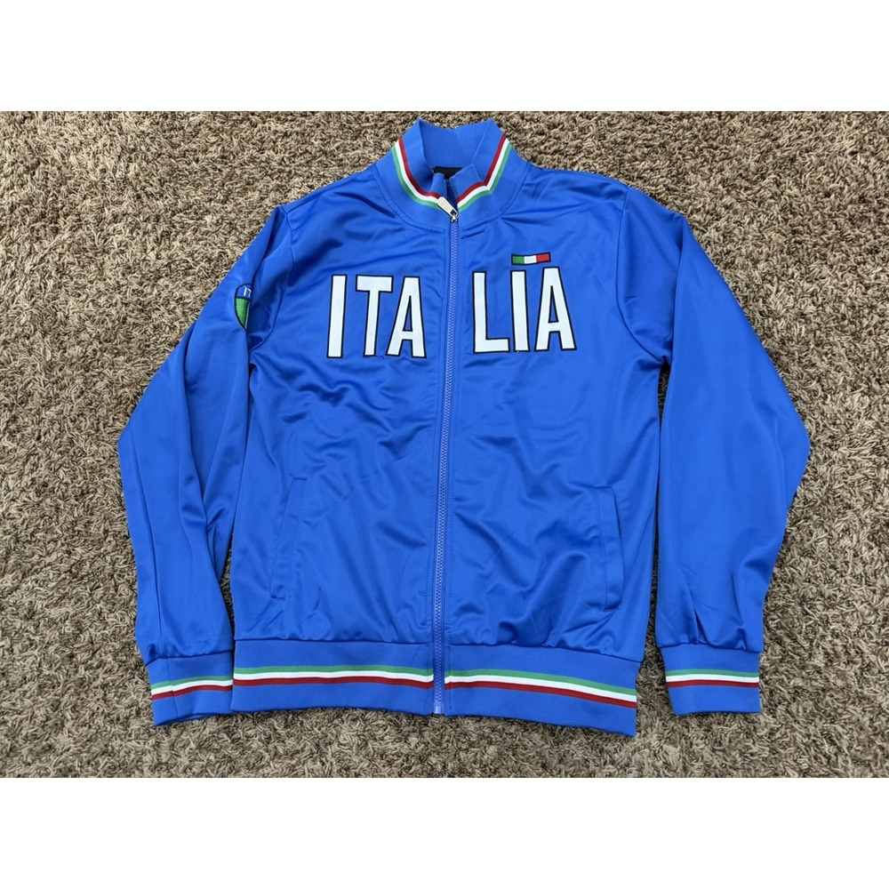 Italia Full Zip Track Jacket Infinity Brand Blue Adult Size Medium